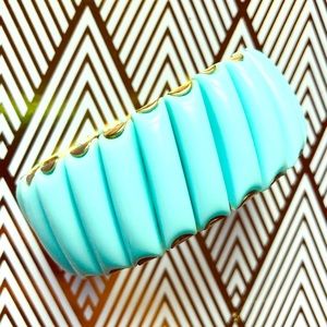 Vintage Stretchy Mint Diagonal Tiles Bracelet